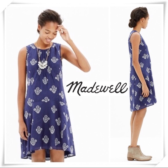Madewell Dresses & Skirts - Madewell Skyscape Silk blended Navy Floral Dress